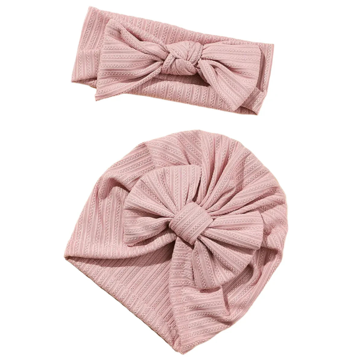 2Pcs Bow Headband and Hat Set