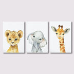 Safari Nursery Decor Poster Set of 3