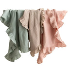 Organic Cotton Ruffle Muslin Blanket