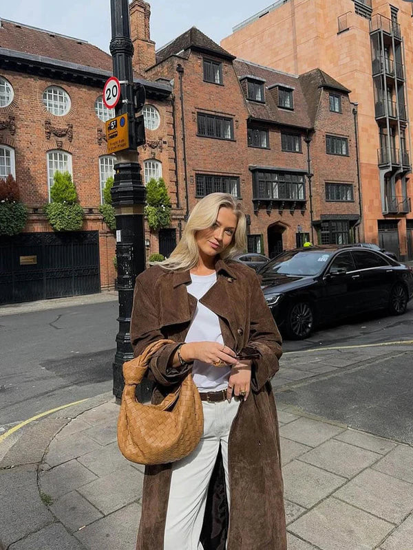 Arizonia – Elegant Suede Trenchcoat