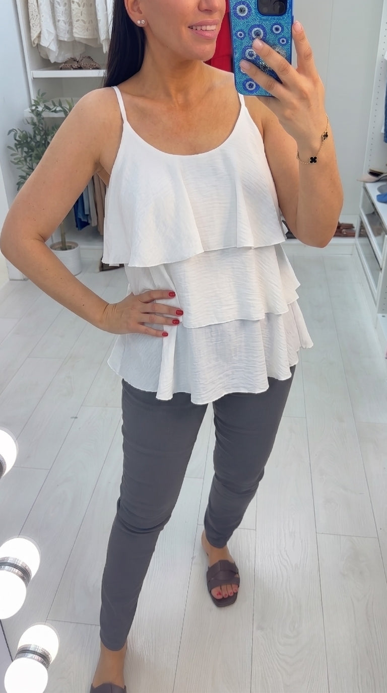 Hosanna Plain Ruffle Top
