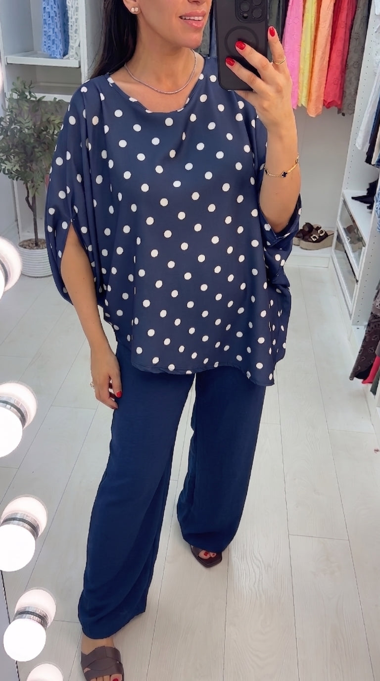 Haisley Polka Dot Asymmetric Co-Ord Set