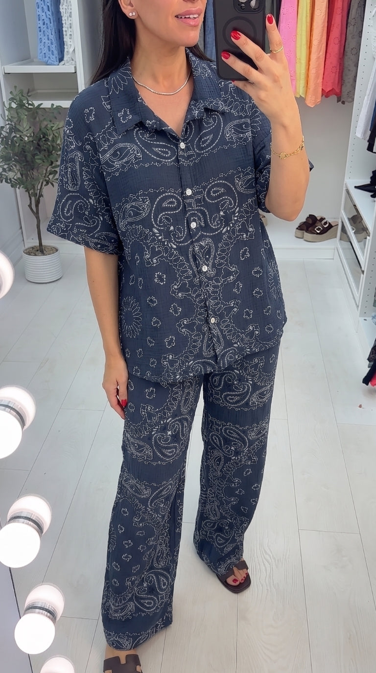 Stella Paisley Bandana Print Cheesecloth Co-Ord Set