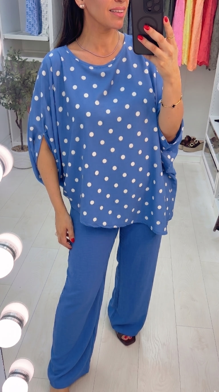 Haisley Polka Dot Asymmetric Co-Ord Set
