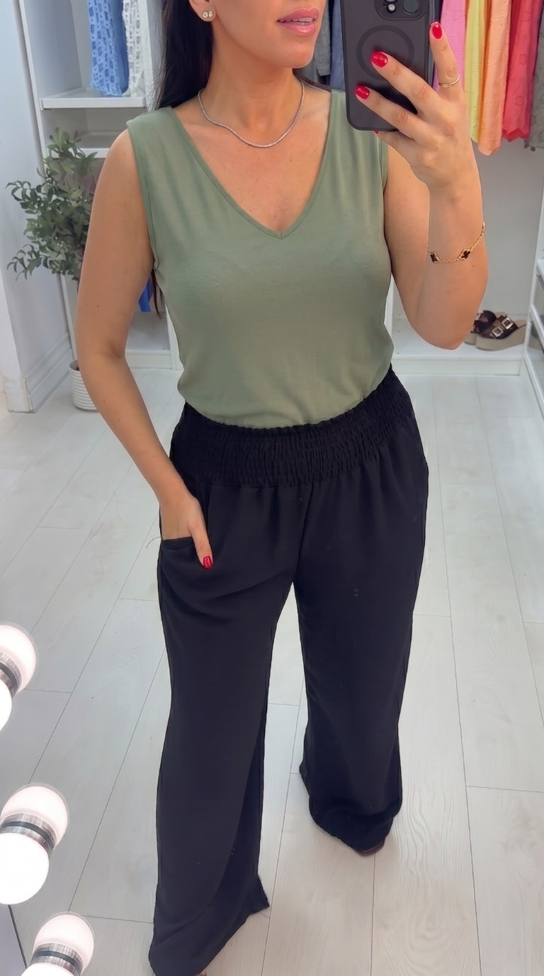 Mabel V Neck Jersey Vest Top