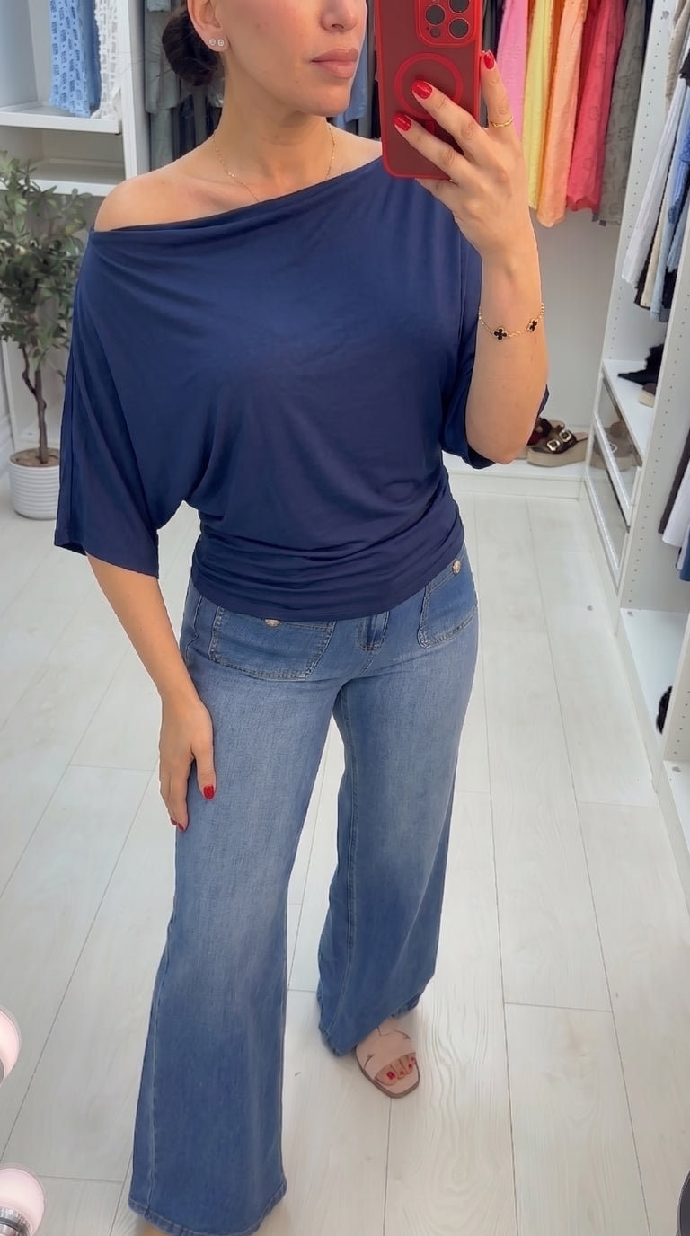 Poppy Plain Loose Fit Short Sleeve Top
