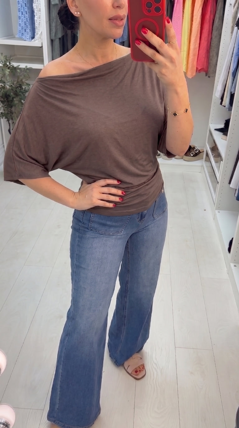 Poppy Plain Loose Fit Short Sleeve Top