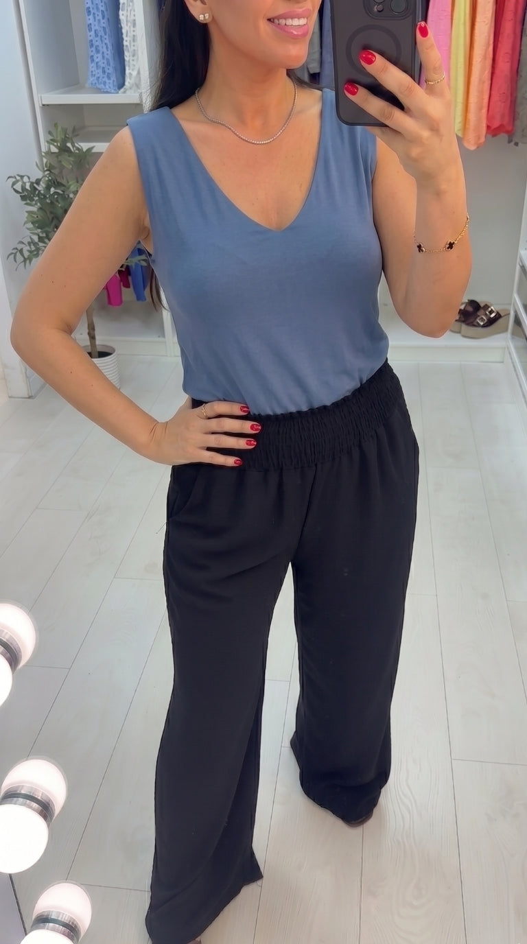 Mabel V Neck Jersey Vest Top