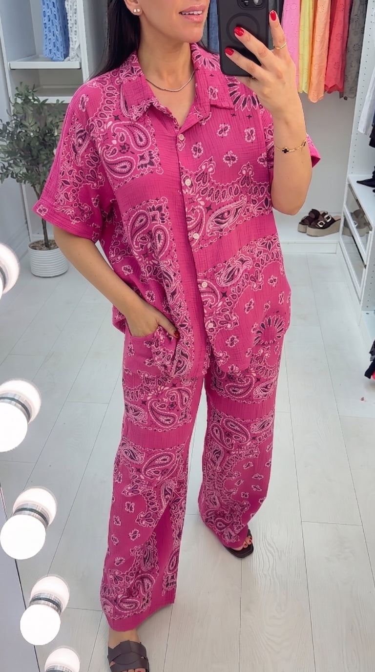 Stella Paisley Bandana Print Cheesecloth Co-Ord Set