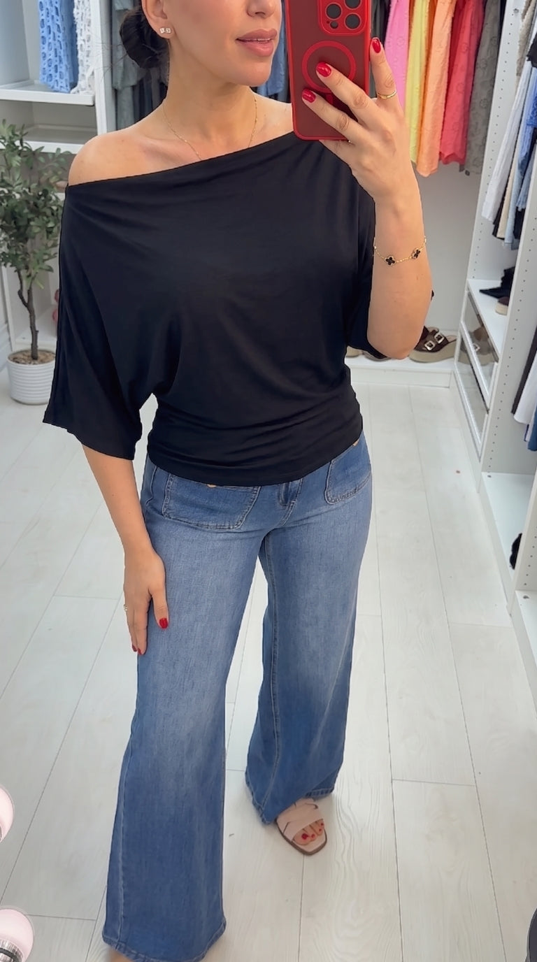 Poppy Plain Loose Fit Short Sleeve Top