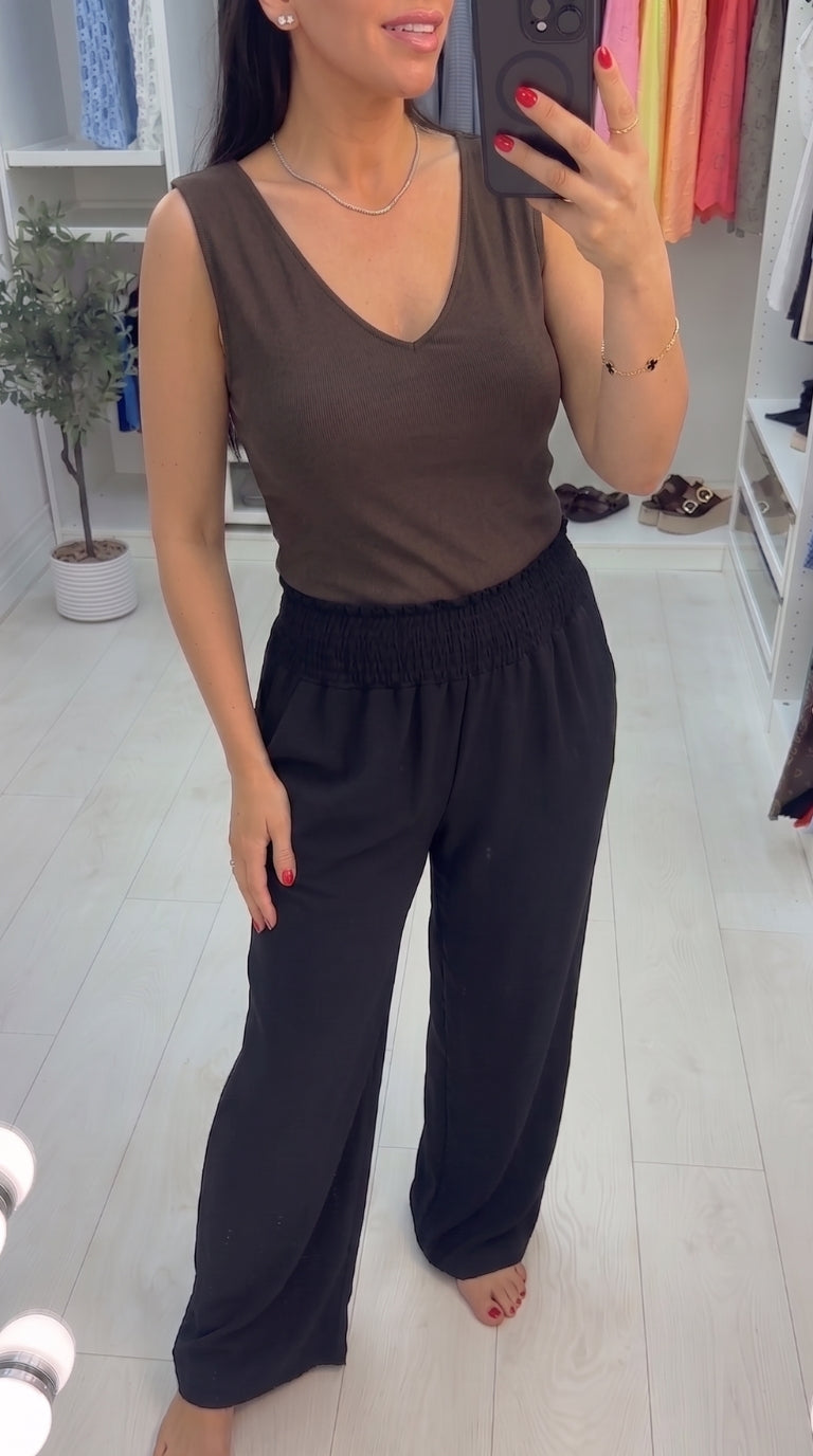 Mabel V Neck Jersey Vest Top