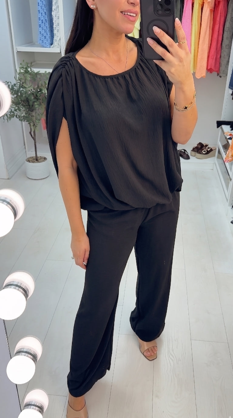 Corina Plain Bubble Hem Co-Ord Set