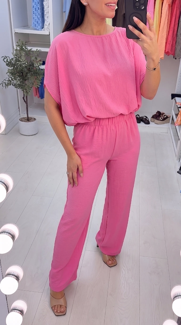 Corina Plain Bubble Hem Co-Ord Set