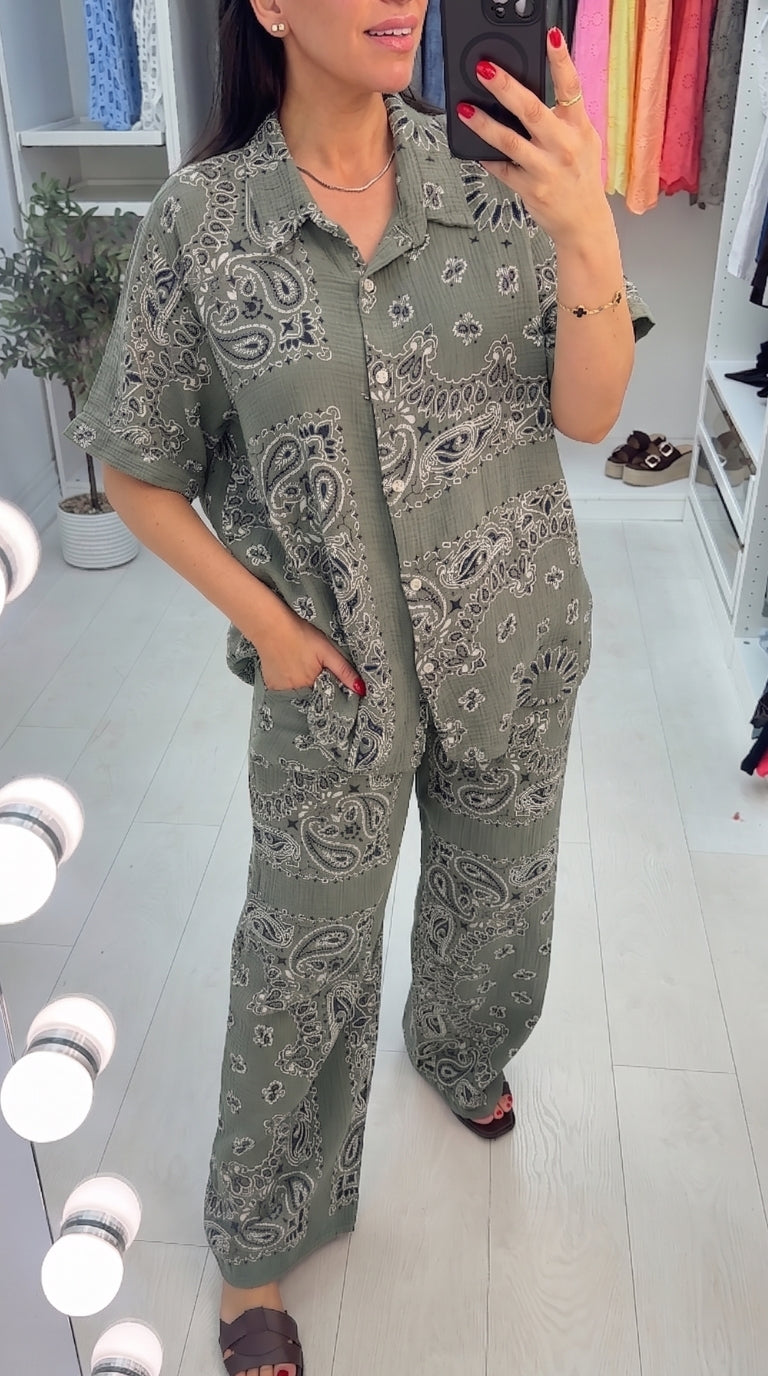 Stella Paisley Bandana Print Cheesecloth Co-Ord Set