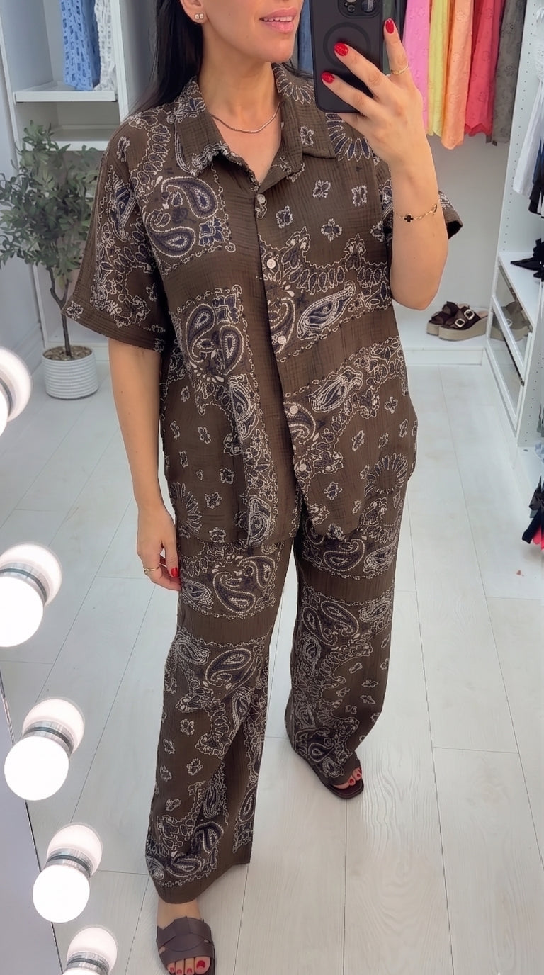 Stella Paisley Bandana Print Cheesecloth Co-Ord Set