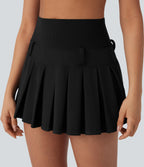 SoftlyZeroTM QuickDry High Waisted Pleated Mini 2-in-1 Skirt with Pocket-Front and Back Wearable