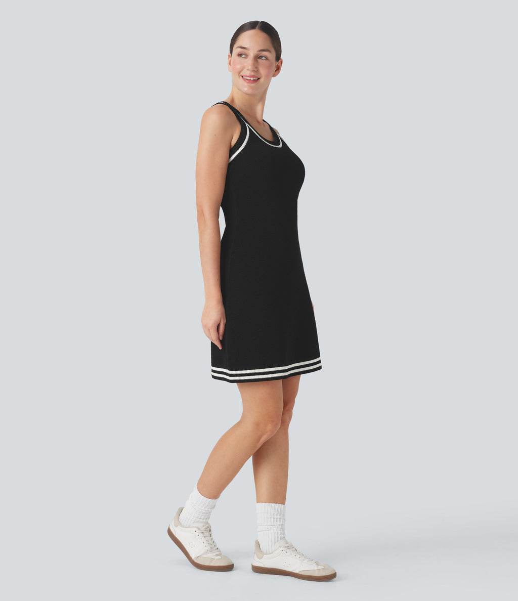 Color Block Mini Casual Sweater Knit Dress