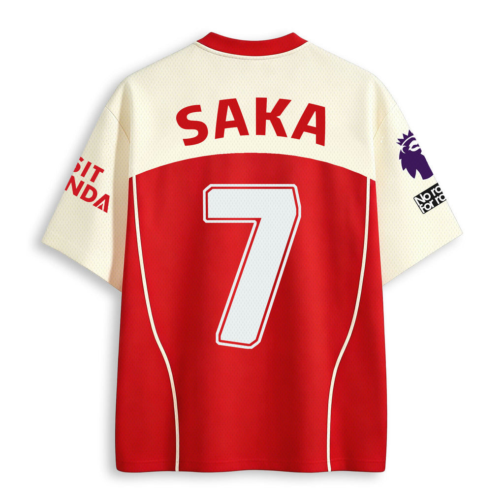 Bukayo Saka #7 Arsenal Vintage Soccer Mesh Jersey