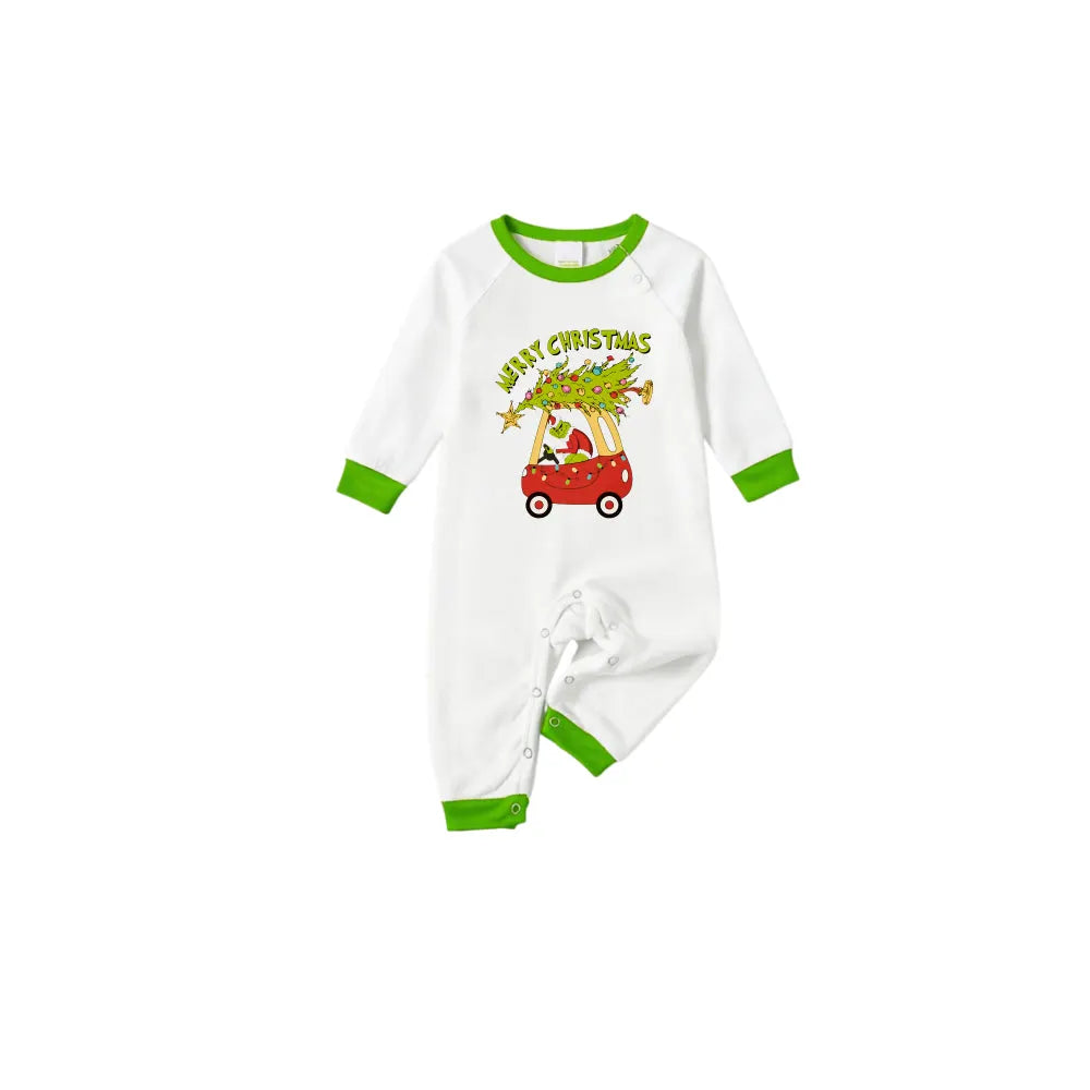 Holiday Family Christmas Pajamas Set With Playful Xmas Character Cartoon Design