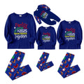 Christmas Family Matching Pajamas-Cozy Blue Pjs Set with "Family Christmas 2025 Making Memories Together" Print