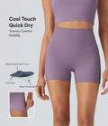 UltraSculptTM Cool Quick Dry SoCinched High Waisted Tummy Control Shaping Yoga Biker Shorts 3'' with Pockets-UPF50+
