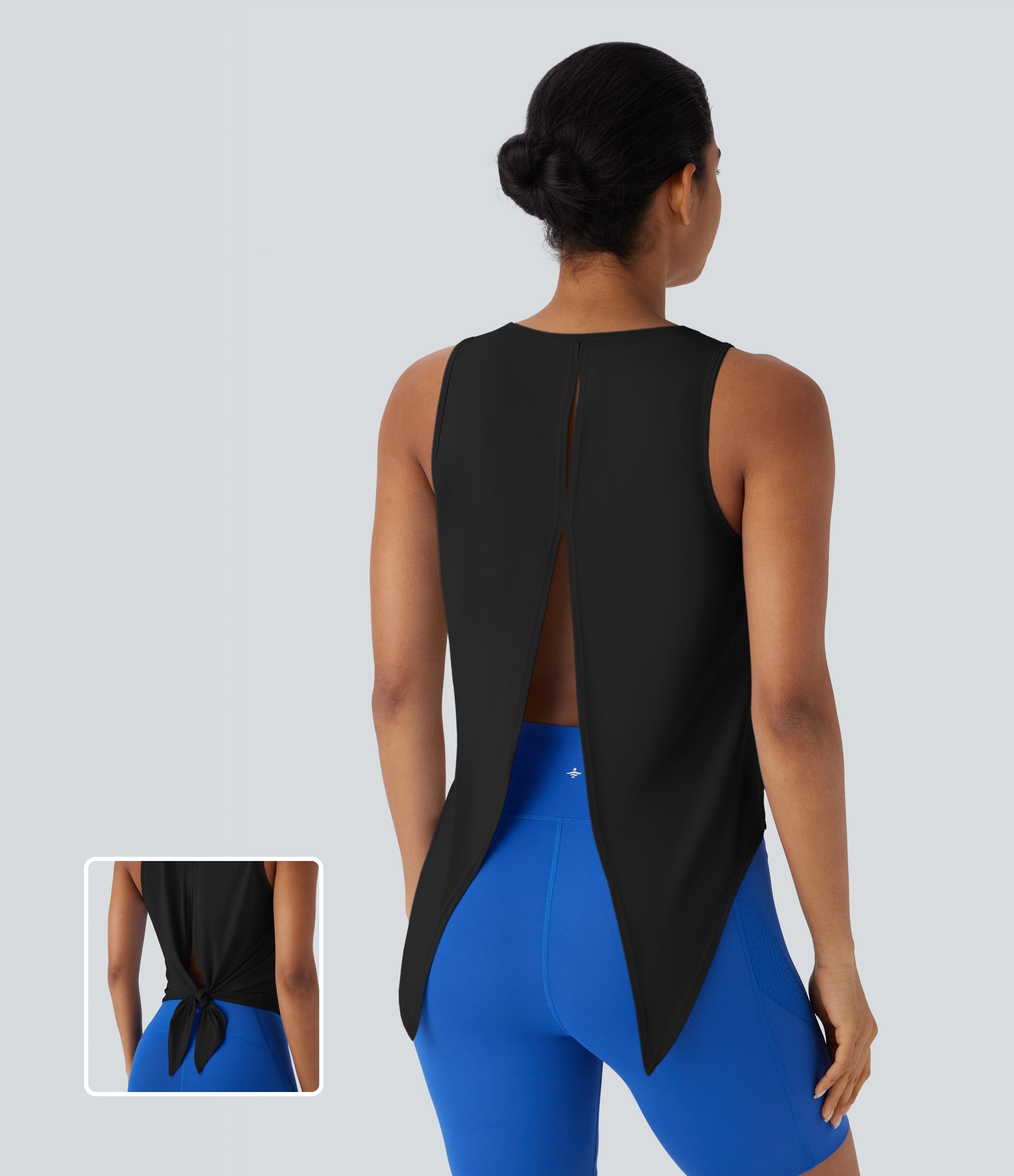 Tie Back Cool Touch Running Tank Top-UPF50+