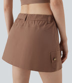 Water Repellent Mid Rise 2-in-1 Mini Hiking Skirt with Pockets