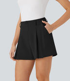 Quick Dry High Waisted Sied Pocket Golf Shorts-Golf Tee Pocket-UPF 40+