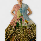 Amara - Pleated Dress with Animal Print