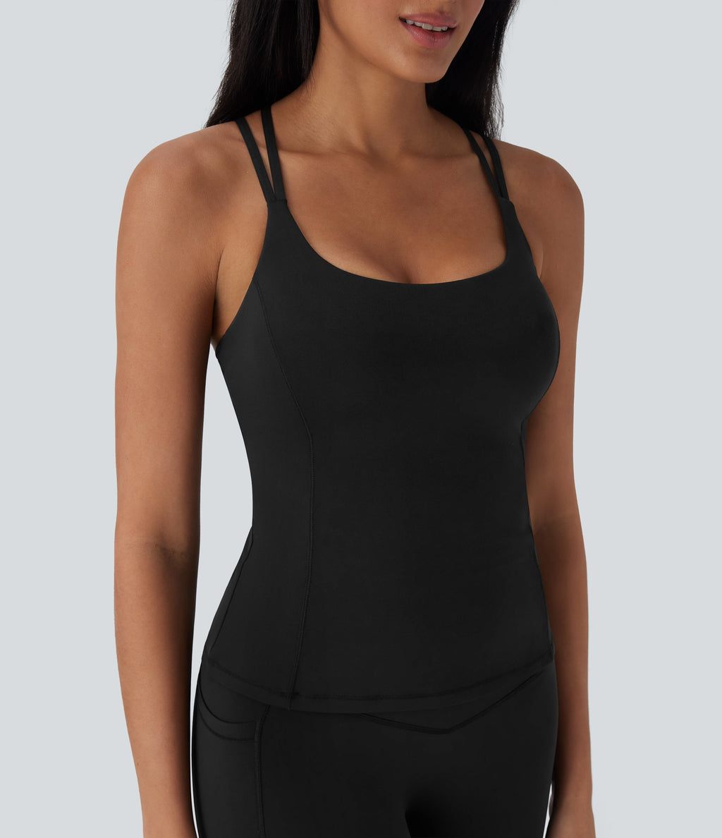UltraSculptTM Cool Quick Dry Molded Cups Yoga Cami Top-UPF50+