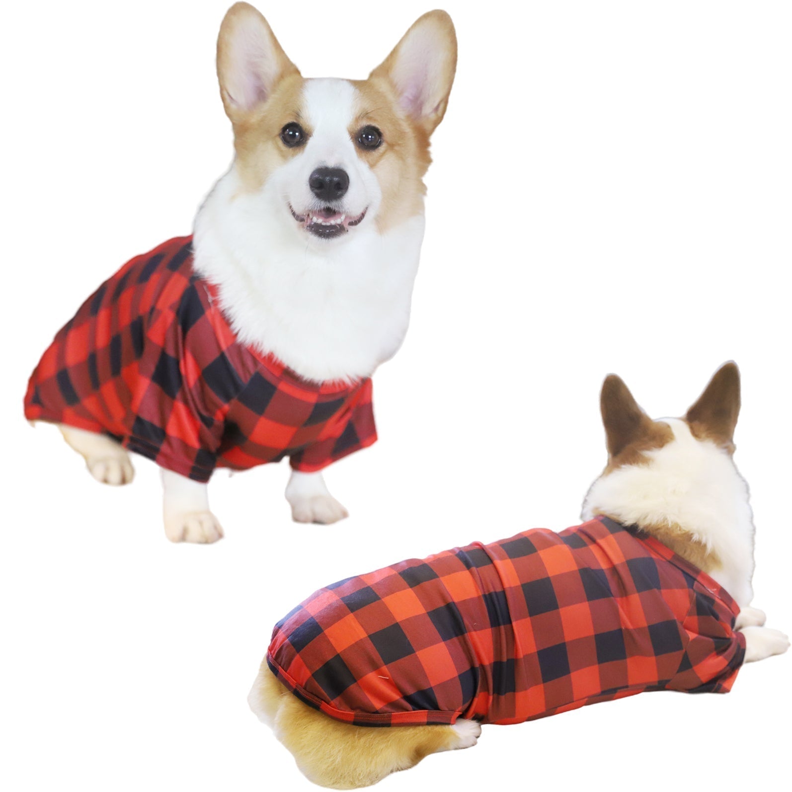 "2025 Christmas Crew" Text Print Black & Red Plaid Christmas Matching Pajamas
