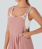 Waffle Casual Shortalls with Pockets