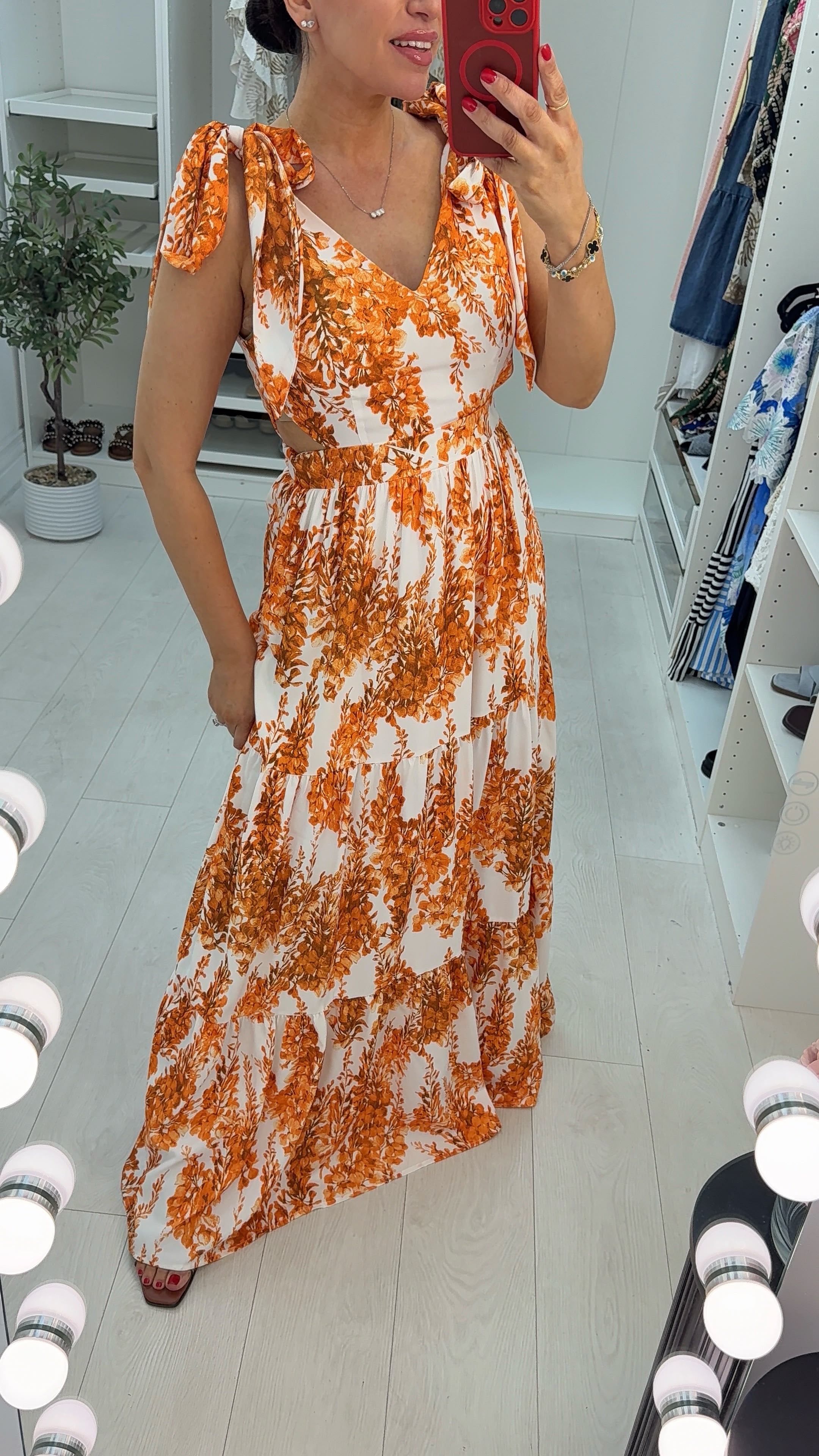 Fenella Floral Cut-Out Side Maxi Dress