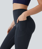 UltraSculptTM SoCinched High Waisted Tummy Control Butt Lifting Ruched Capri Yoga Bootcut Leggings with Pockets