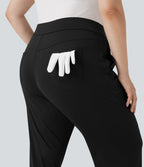 High Waisted Pockets Straight Leg Quick Dry Golf Plus Size Pants-Golf Tee-UPF40+