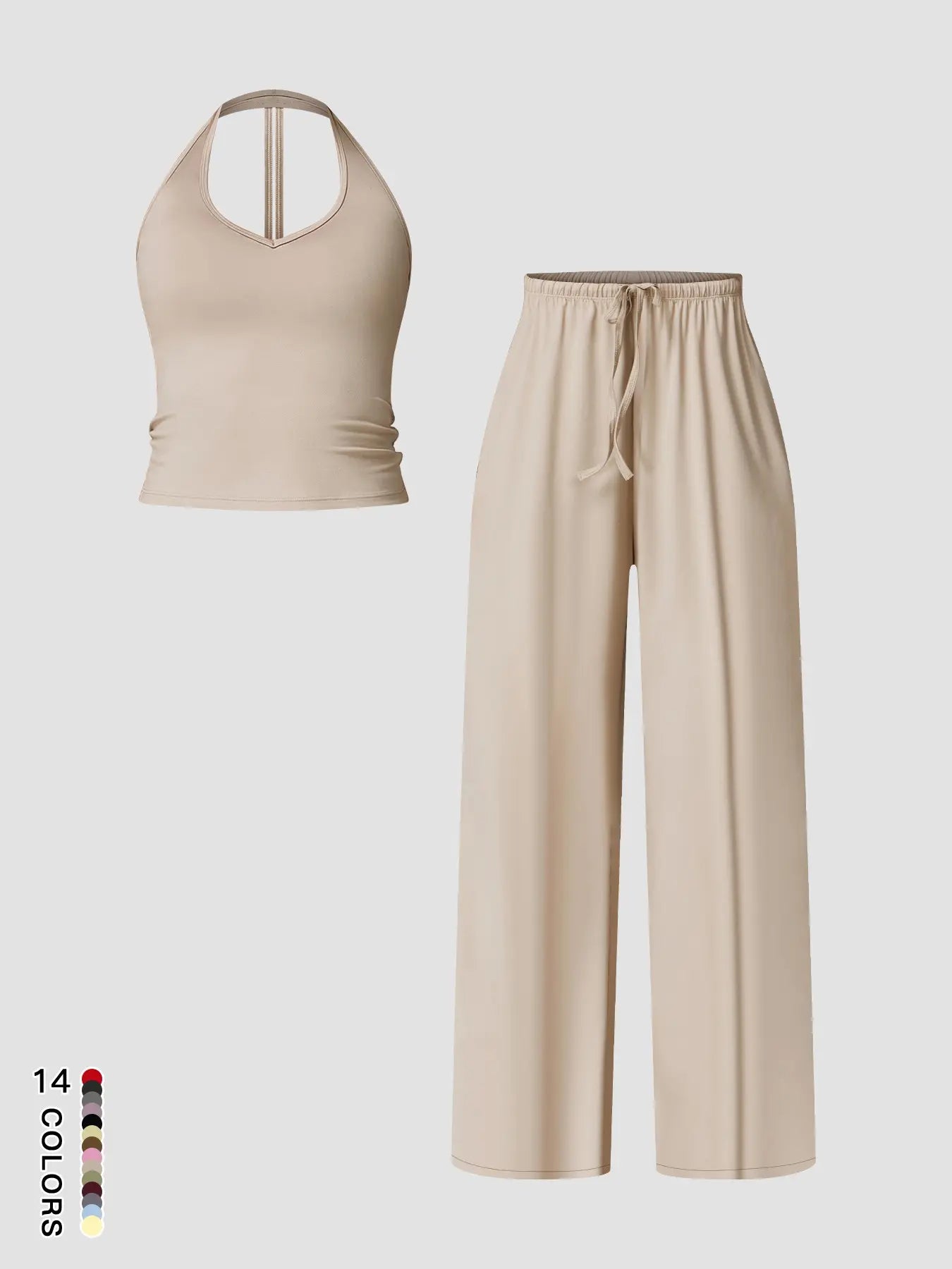 Women's Quick-Dry Sports Tank Top, Casual High-Waisted Bell Bottoms