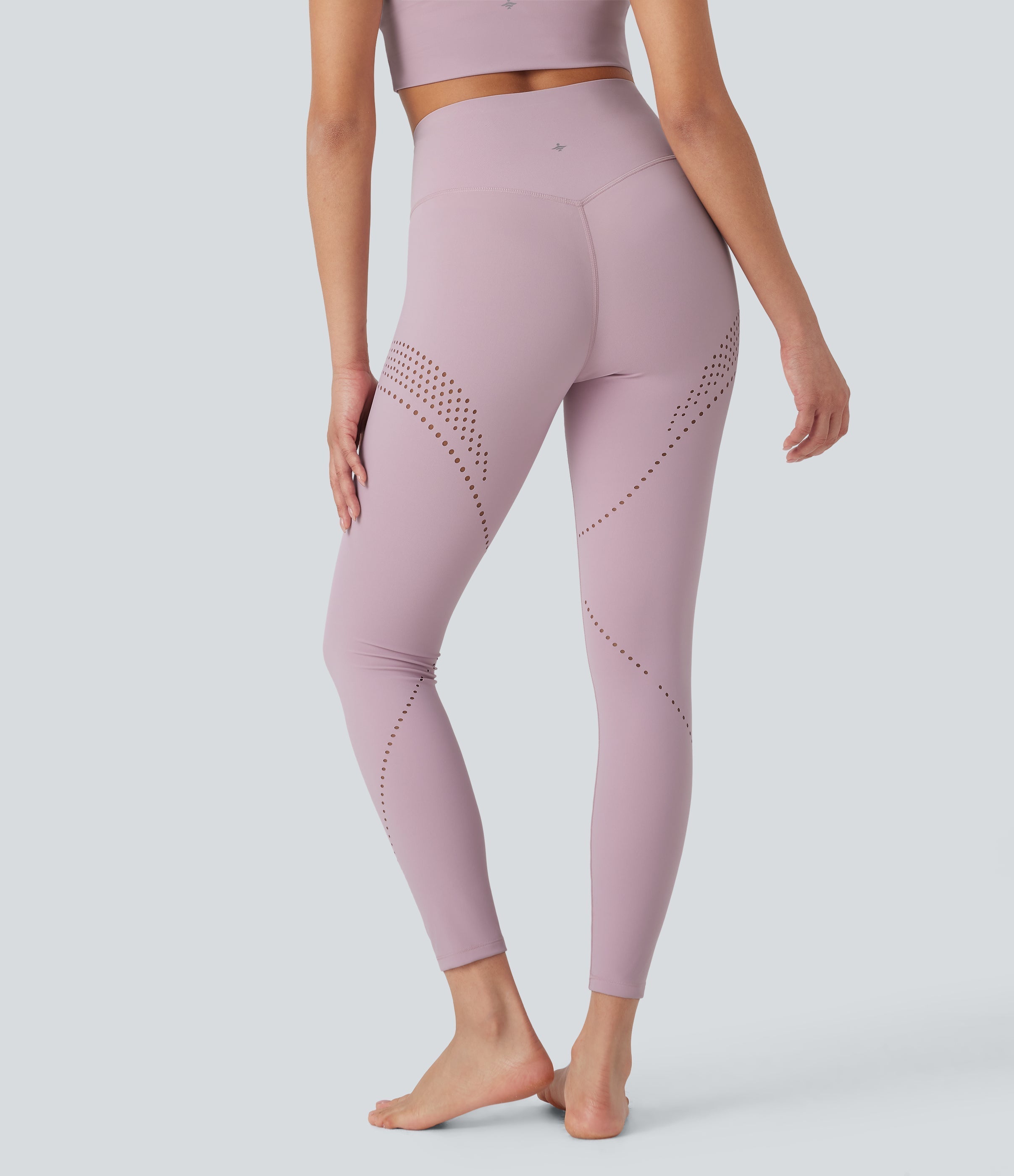 UltraSculptTM Cool Quick Dry High Waisted Tummy Control Ventilation Perforated Yoga Leggings-UPF 50+
