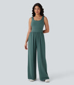 SoftlyZeroTM Airy Wide Leg Cool Touch Yoga Jumpsuit with Pockets-Easy Peezy