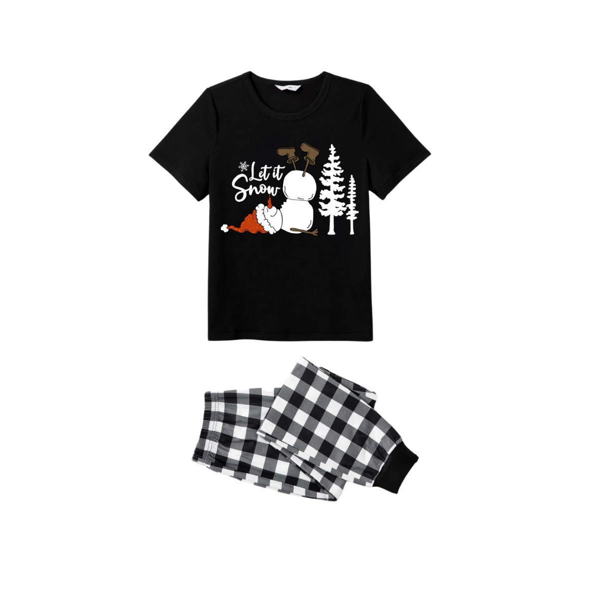 Let it Snow Snowman Couple Christmas Pajamas Set