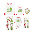Family Christmas White Pajamas Set With Classic Xmas Pattern Design