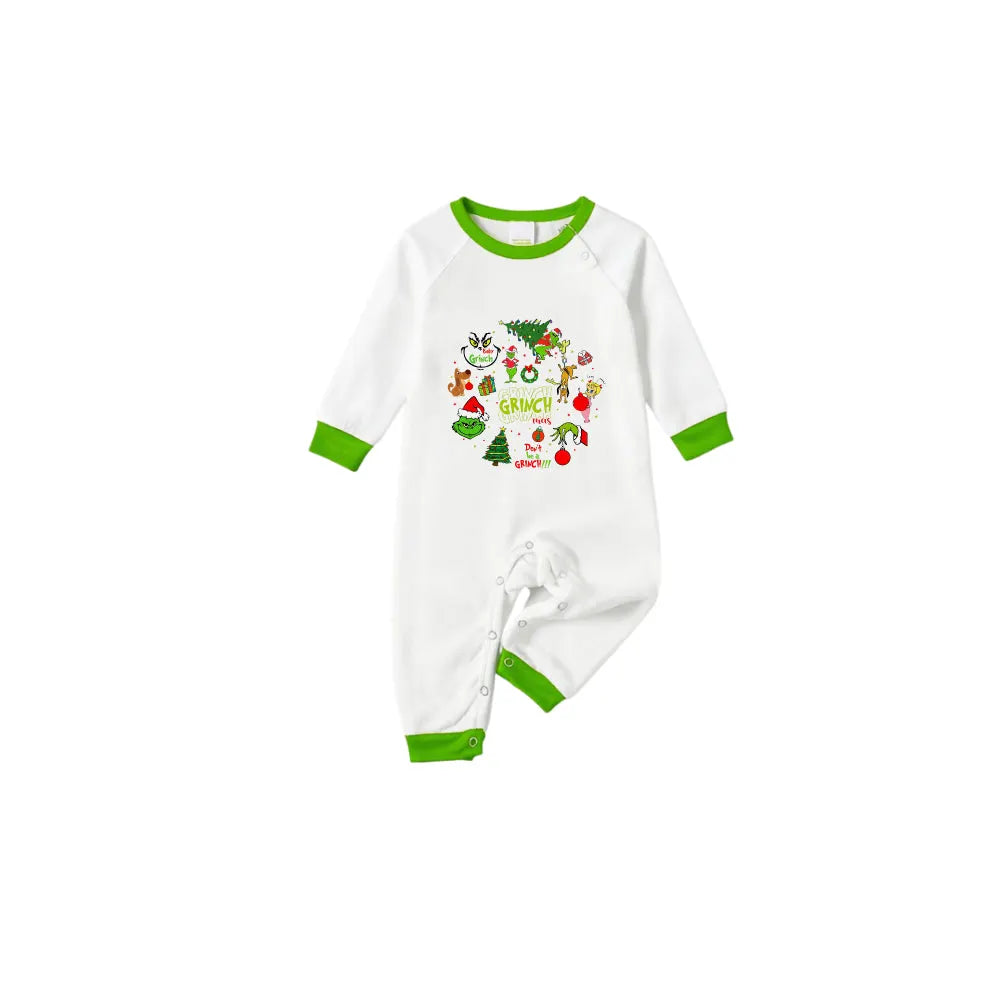 Holiday Family Christmas Pajamas Set With Cute Xmas Character Cartoon Design