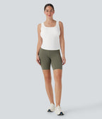 U Neck Crossover Yoga Tank Top-Longer Length-D/DD/DDD/F Cups