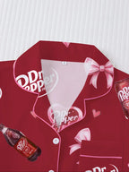 Women's Heart-shaped drink bottle Sleepwear Set