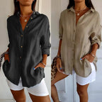 🌷Classic Pleated Textured Single-Breasted Lapel Shirt for Women