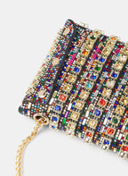 Multi-coloured Stone Envelope Clutch