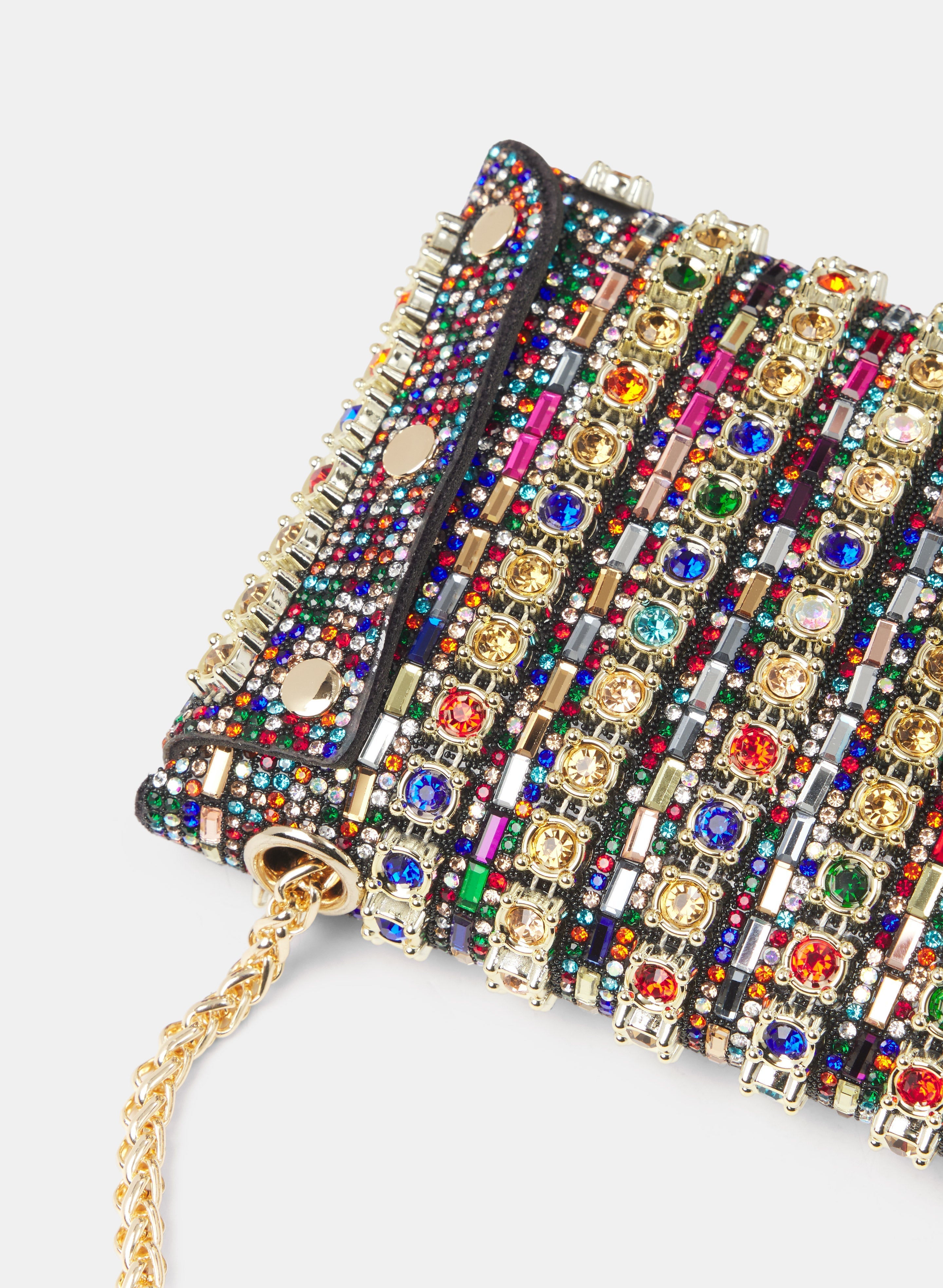 Multi-coloured Stone Envelope Clutch