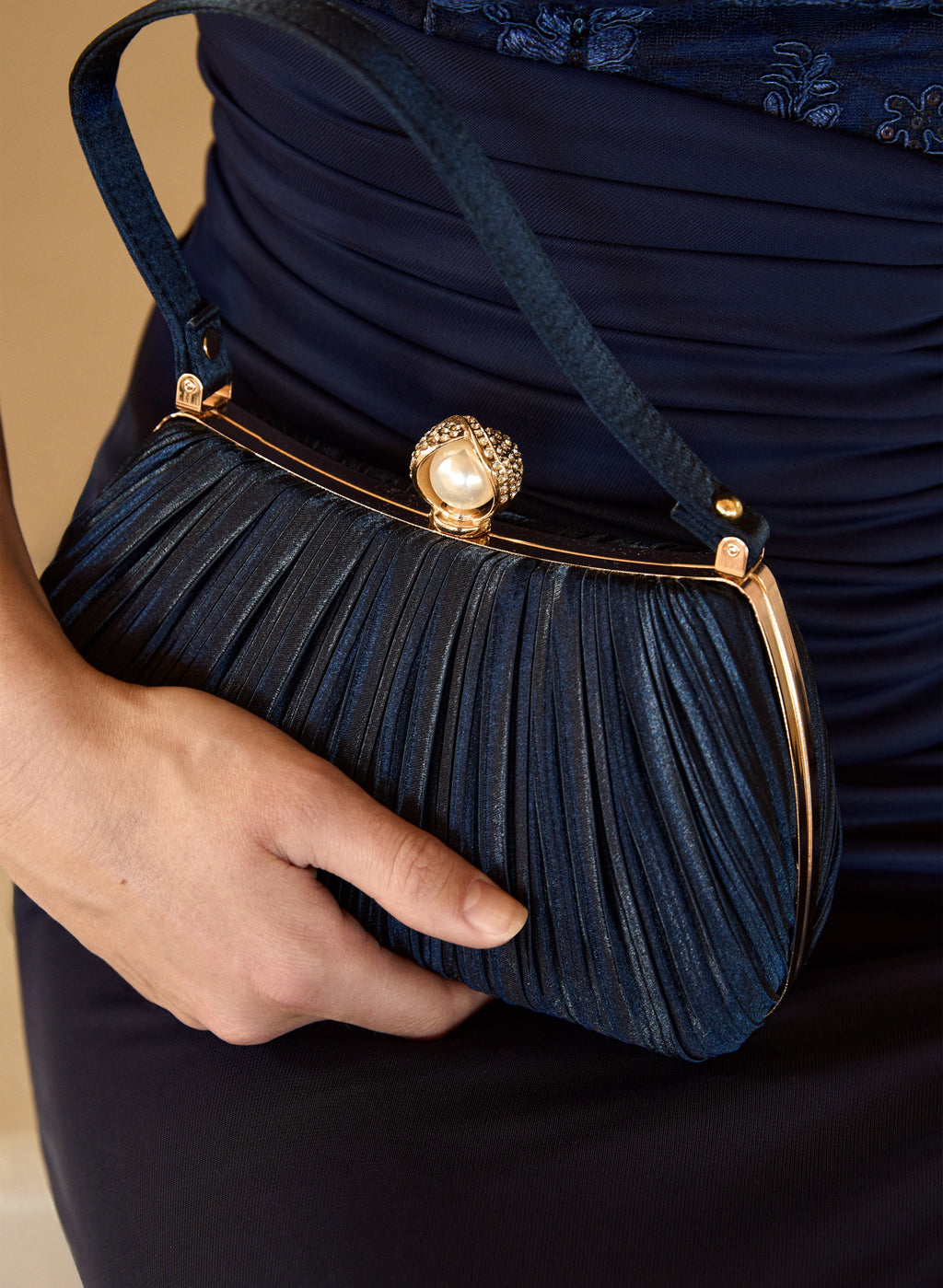Pleated Velvet Clutch