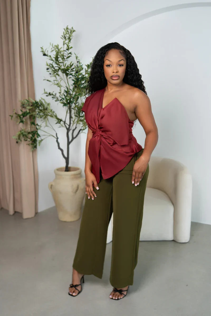 Satin Sculpture Top