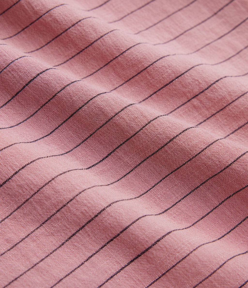High Waisted Stripe Wide Leg Linen-Feel Pants with Pockets