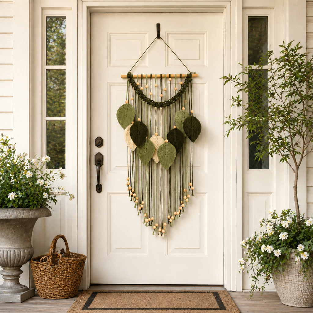 Botanical Leaf Macramé Wall Hanging